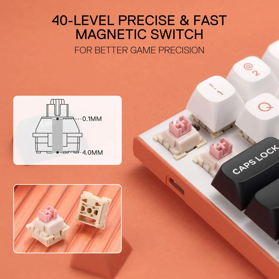Redragon K683WBO FIDD Edition Magnetic 60% Gaming Keyboard 8K Polling Multicolour