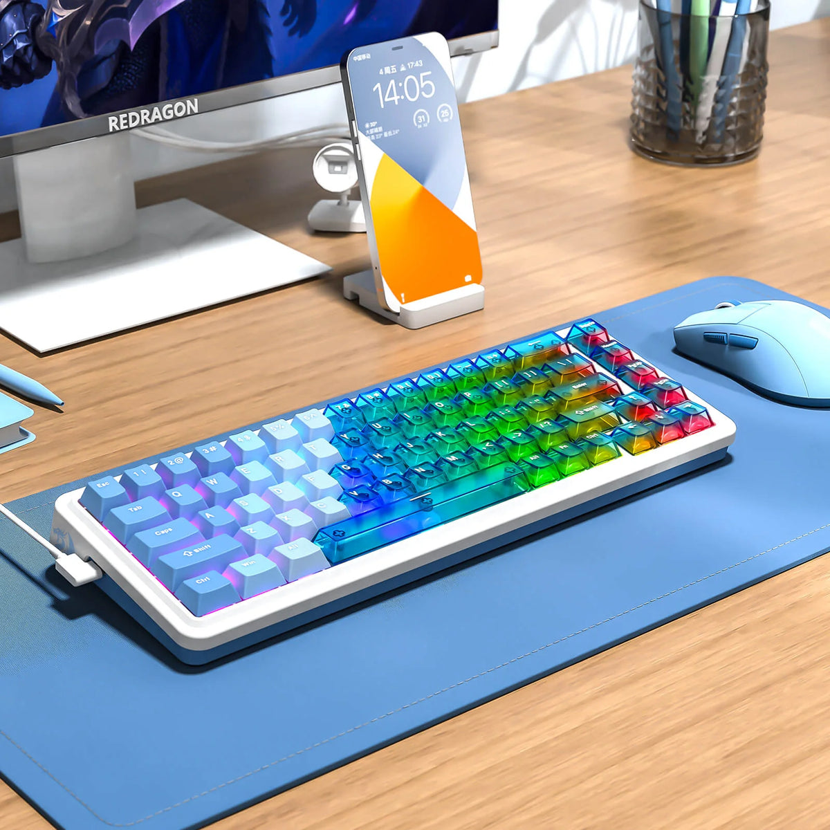 Redragon K709PLB NOVA Magnetic Gaming Keyboard Hall Effect 8K Polling Multicolour