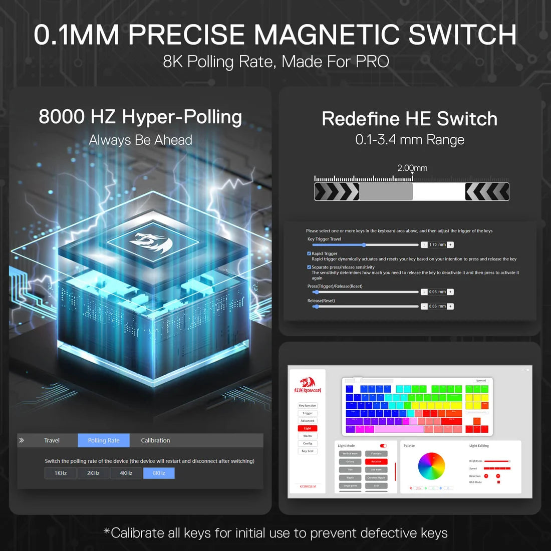 Redragon K729-M OTIIM Magnetic 87-Key Gaming Keyboard 8K Polling Multicolour
