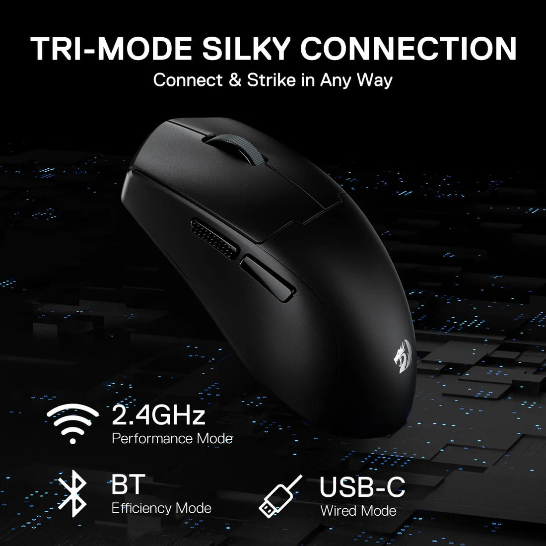 Redragon M918 PRO Wireless Gaming Mouse Ultra-Light 49g 26000 DPI Black