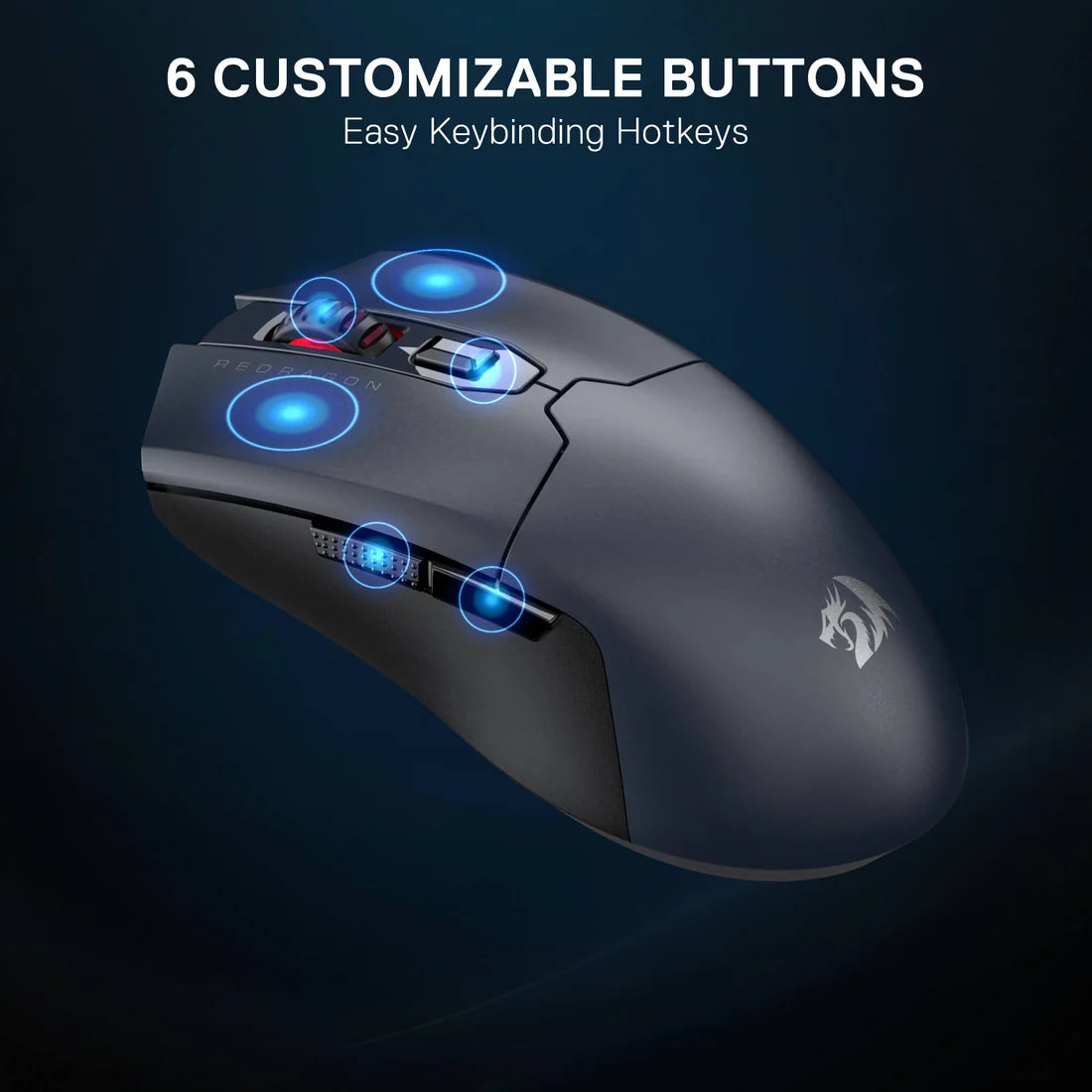 Redragon M995GB-LIT Pro Wireless Gaming Mouse 10000 DPI PAW3395 Grey