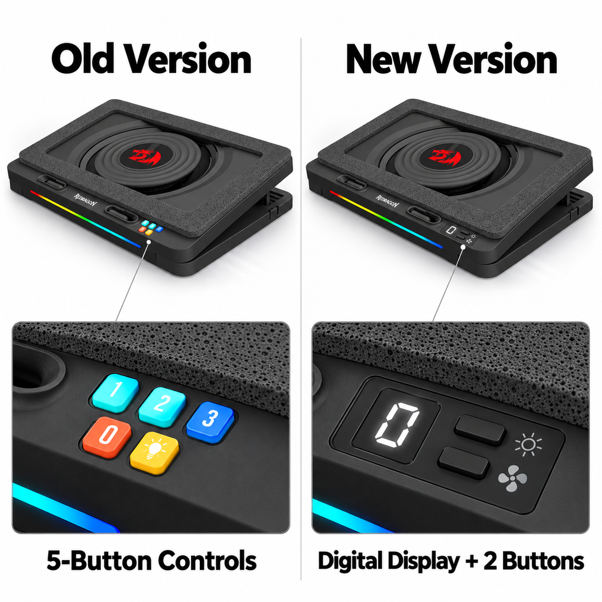 Redragon GCP512 Laptop Cooling Pad RGB Silent Fan