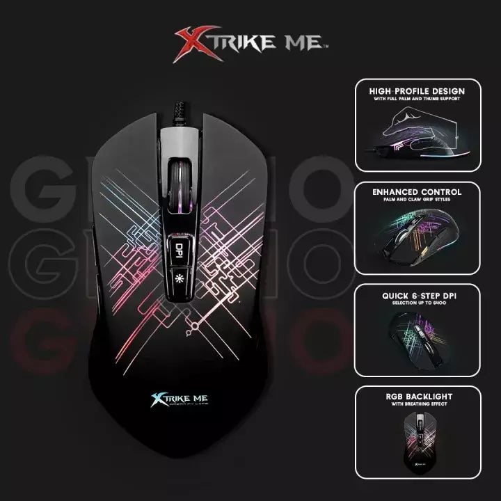 XTRIKE ME GM510 RGB Gaming Mouse – Optical Sensor 4,800 DPI