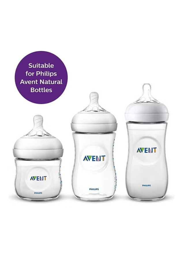 PHILIPS 2-Piece Ultra Flexible Silicone Natural Baby Bottle Teats Newborn - Clear