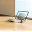 Foldable metal stand for iPad &amp; mobiles with stylish design, 360° rotation, ventilation for cooling, compact &amp; portable. Perfect for studying, working, or watching content anytime, anywhere.
