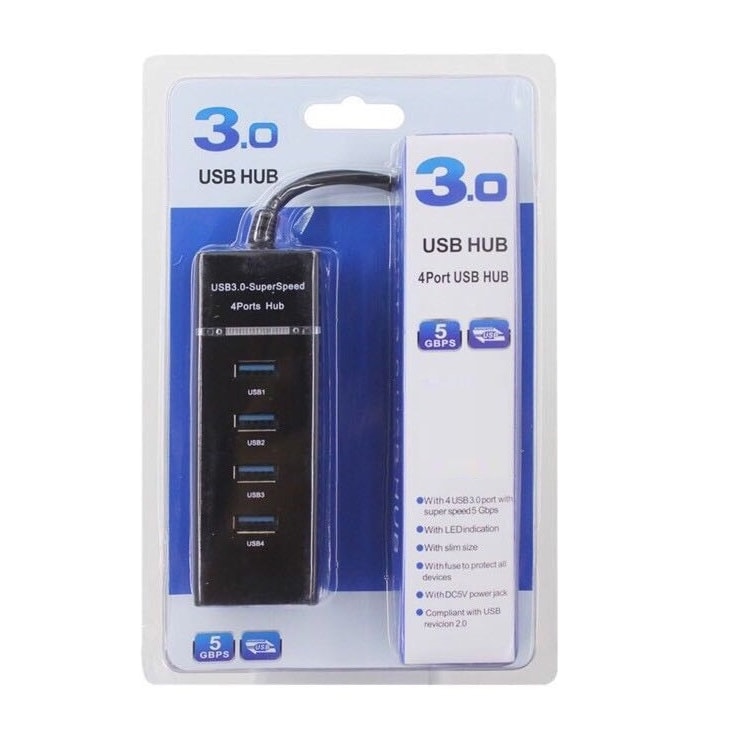 USB 3.0 HUB 4 Port Multi HUB Splitter Expansion for Desktop PC Laptop High Speed 5Gbps 30cm Cable With LED indication With Fuse to protect all devices