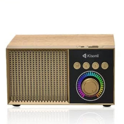 Kisonli G10 Wooden Retro Classic Outdoor Wireless BT Speaker - Brown