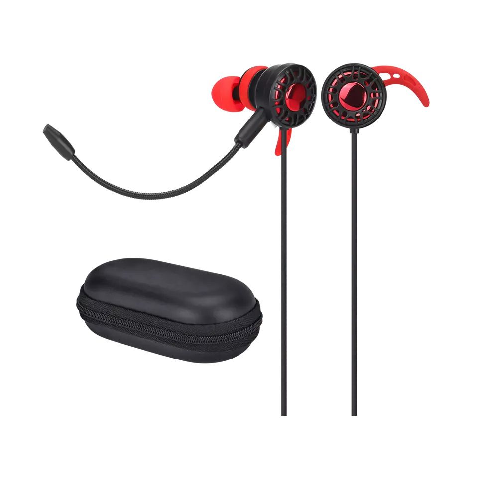XTRIKE ME GE-109 Stereo Gaming Earbuds Stereo Sound Earphone – Dual Microphone | Red / Black