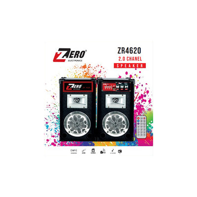 Zero ZR-4620 Speaker  Wired / Wireless Supports Bluetooth and Memory Card With USB Output Black