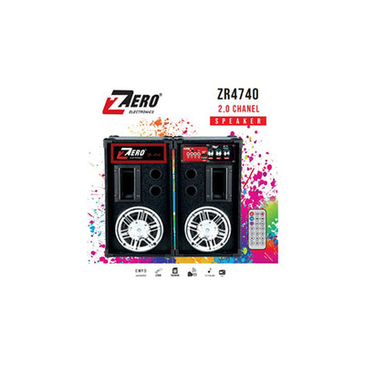 Zero ZR-4740 Speaker Wired / Wireless Supports Bluetooth and Memory Card With USB Output Black