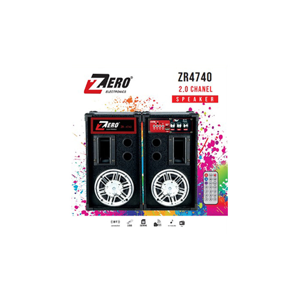 Zero ZR-4740 Speaker Wired / Wireless Supports Bluetooth and Memory Card With USB Output Black