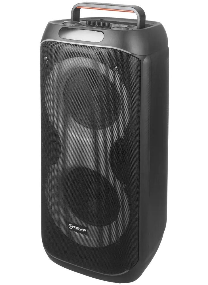 V-2855 Portable Bluetooth Speaker, Double 8-Inch Wireless Party Speaker with Powerful Bass, Rechargeable Karaoke Speaker