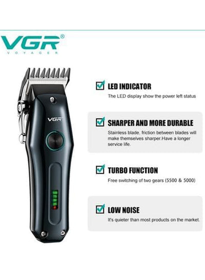 VGR Rechargeable Cordless Shaver V-969 It operates for 180 minutes after a full charge and features stainless steel blades