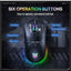 CW935 RGB Tri-Mode Wireless Gaming Mouse with 2.4GHz, Bluetooth and Wired Connectivity, 6-Level Adjustable DPI up to 128