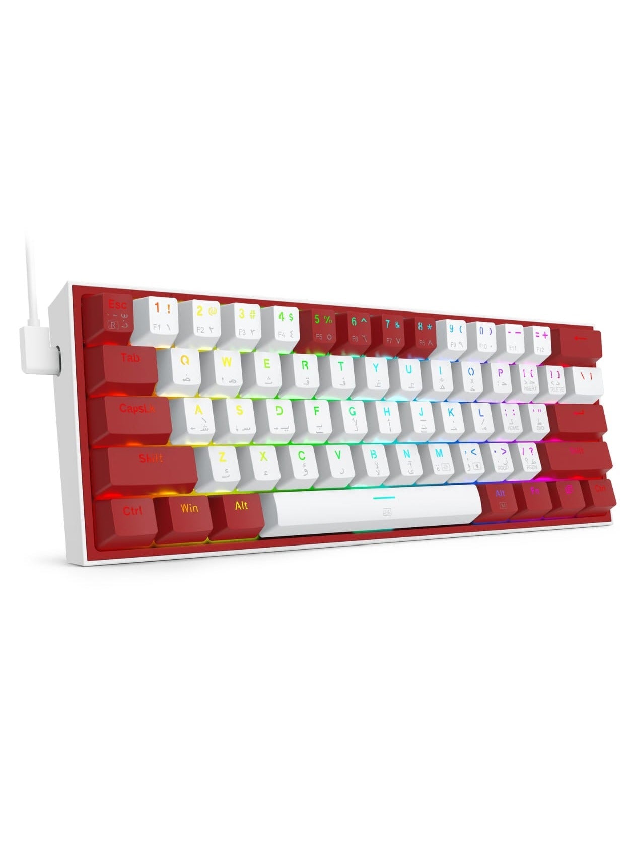 كيبورد جيمنج REDRAGON K617 FIZZ ميكانيكال 60% مفاتيح حمراء RGB