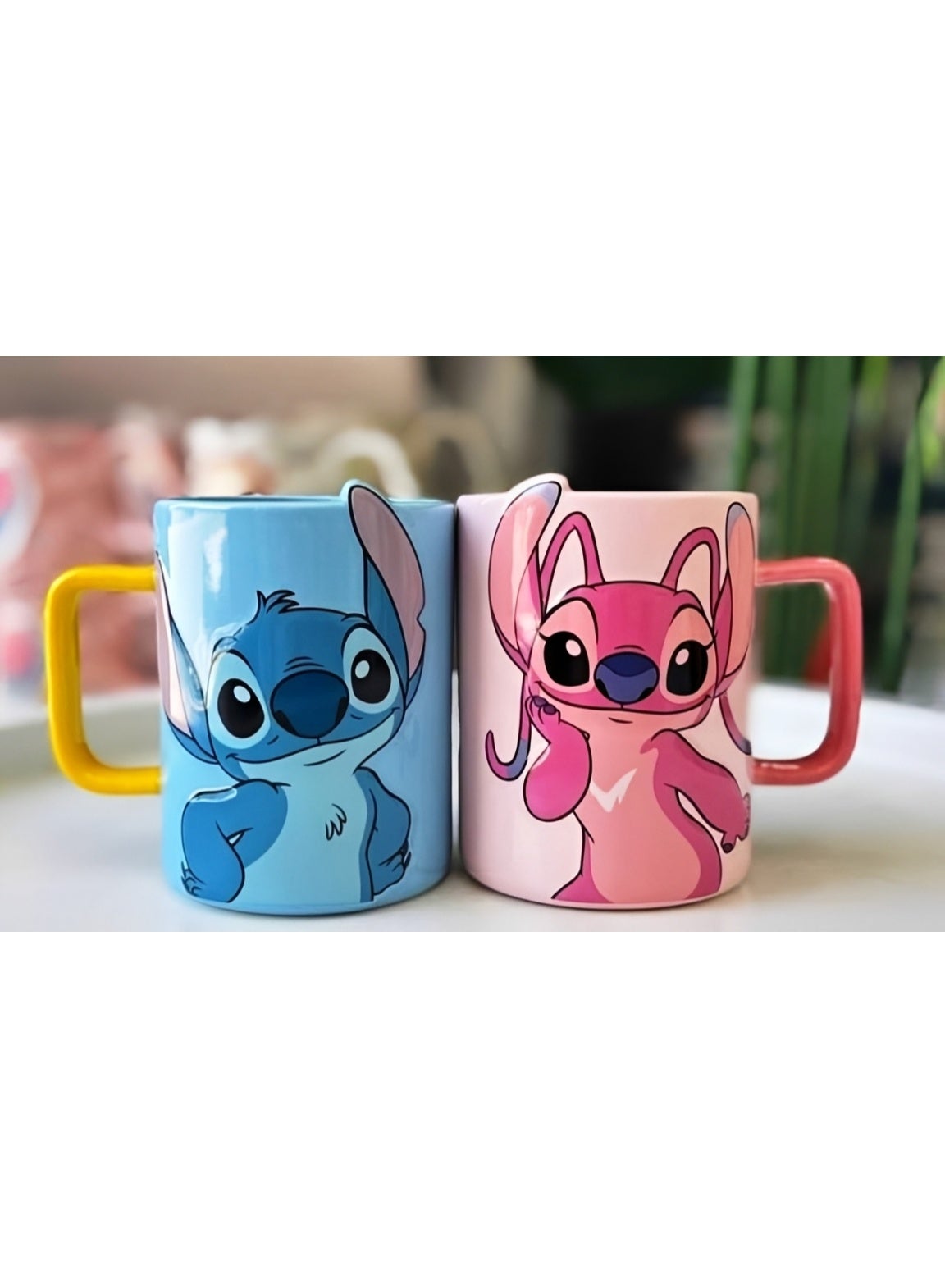 Stitch Ceramic Mug 450ml, Cute Cartoon Coffee Mug, Large Capacity Ceramic Tea Cup with Vibrant Character Design, Glossy 