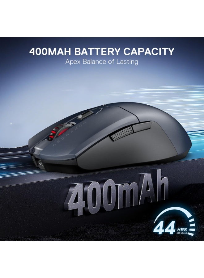 ماوس جيمنج Redragon M995GB-LIT Pro Wireless بدقة 10000 DPI رمادي