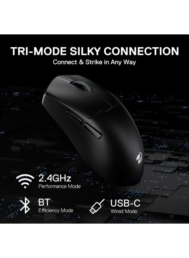 ماوس جيمنج Redragon M918 PRO Wireless خفيف 49g دقة 26000 DPI أسود