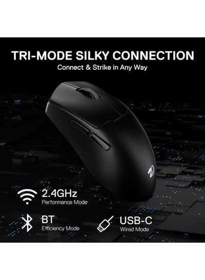 ماوس جيمنج Redragon M918 PRO Wireless خفيف 49g دقة 26000 DPI أسود