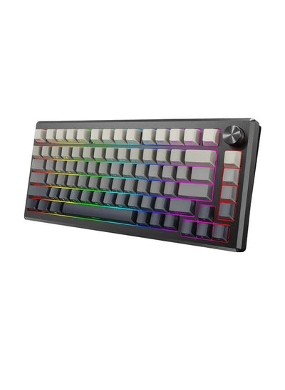 K732SP RGB Pro 81 Keys Replacement Keycaps Set with Scroll, Black and Gray Keycaps for Mechanical Keyboard, Custom Keyca