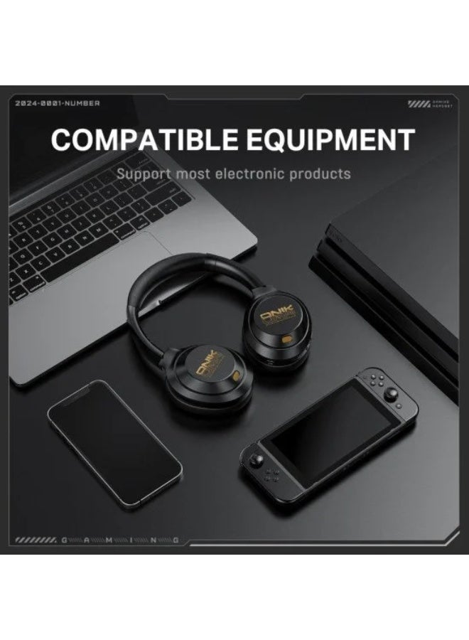 GT811 Wireless Bluetooth Headset – 40mm Drivers, Bluetooth 5.4, ANC+ENC Noise Reduction, 55H Playtime, 15m Range, 60ms L