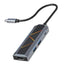 4 in 1 USB-C Hub with 4K 60Hz HDMI Splitter, 100W PD Charging, 2X USB-A 3.0 5Gbps, RGB Lighting, Aluminum Build Docking 