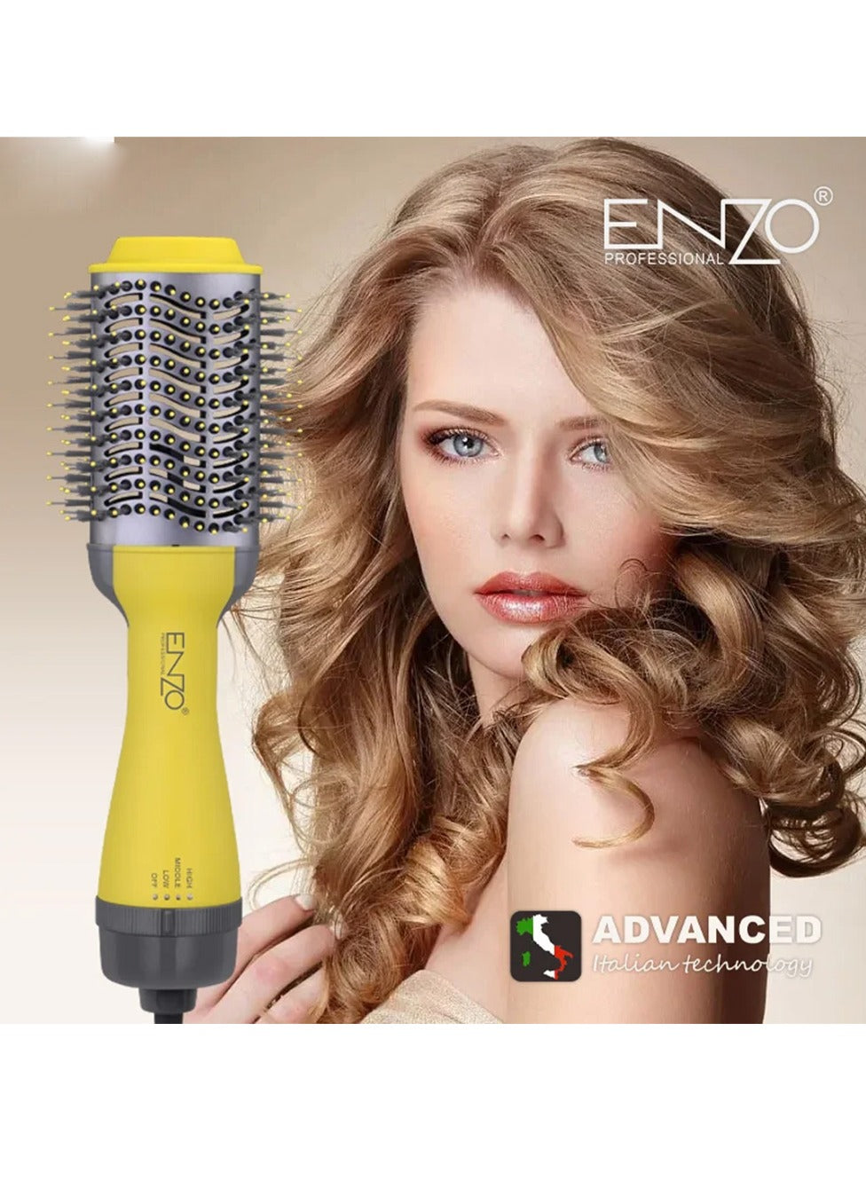 ENZO Hair Brush hot air electric comb one step hair dry Single voltage Hair Dryer Brush Rotating Blower Round Brush EN-4129