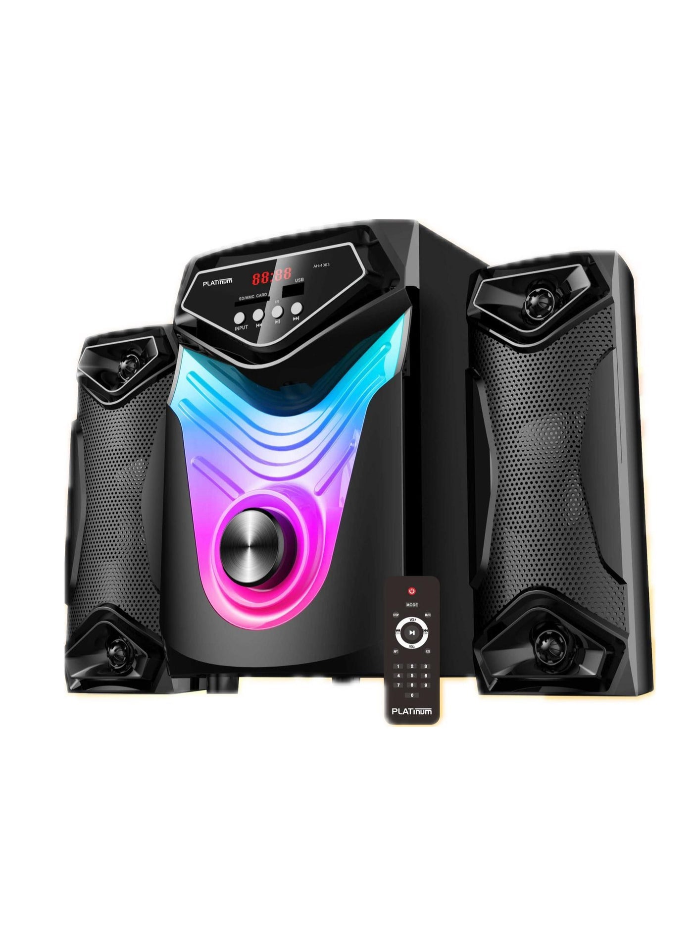 صب ووفر Platinum AH-4003 للكمبيوتر 3 قطع بلوتوث إضاءة محيطية أسود