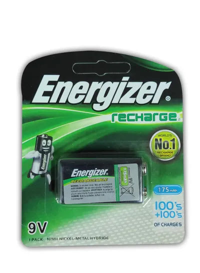 Energizer Rechargable Batteries 9V Nickel Metal Hydride 175mAh