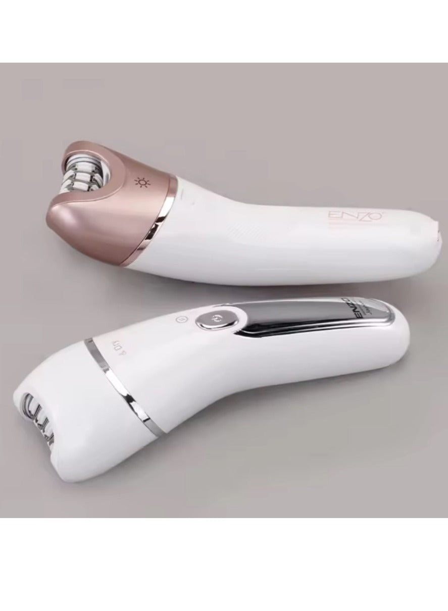 ENZO A powerful device for gentle and painless hair removal for women. For home use, easy to operate and quick, gentle on the skin. Model EN-5842. Contains 10 accessories.