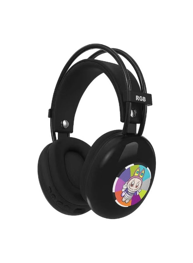 AH-980G RGB Bluetooth Gaming Headphones with 40mm Dynamic Drivers, Wireless Over-Ear Headset, Pure Bass Sound, Noise Red