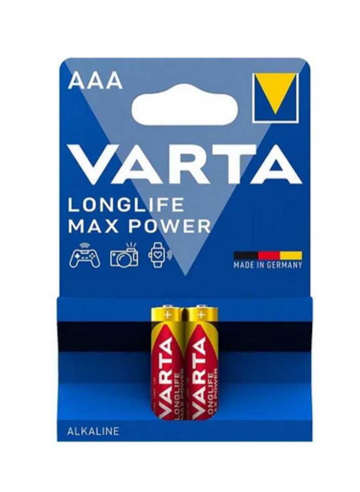 VARTA Longlife Max Power AAA 1.5v Mignon LR6 Alkaline (2-pack) Made in Germany