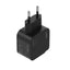 شاحن سفر LDNIO Q2 قوة 33W منفذين PD كابل USB-A أسود