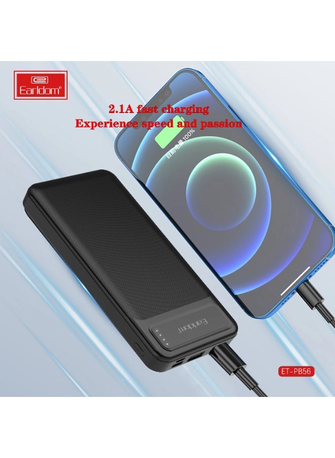 باور بانك Earldom ET-PB56 سعة 10000mAh مخرجين USB-A أبيض