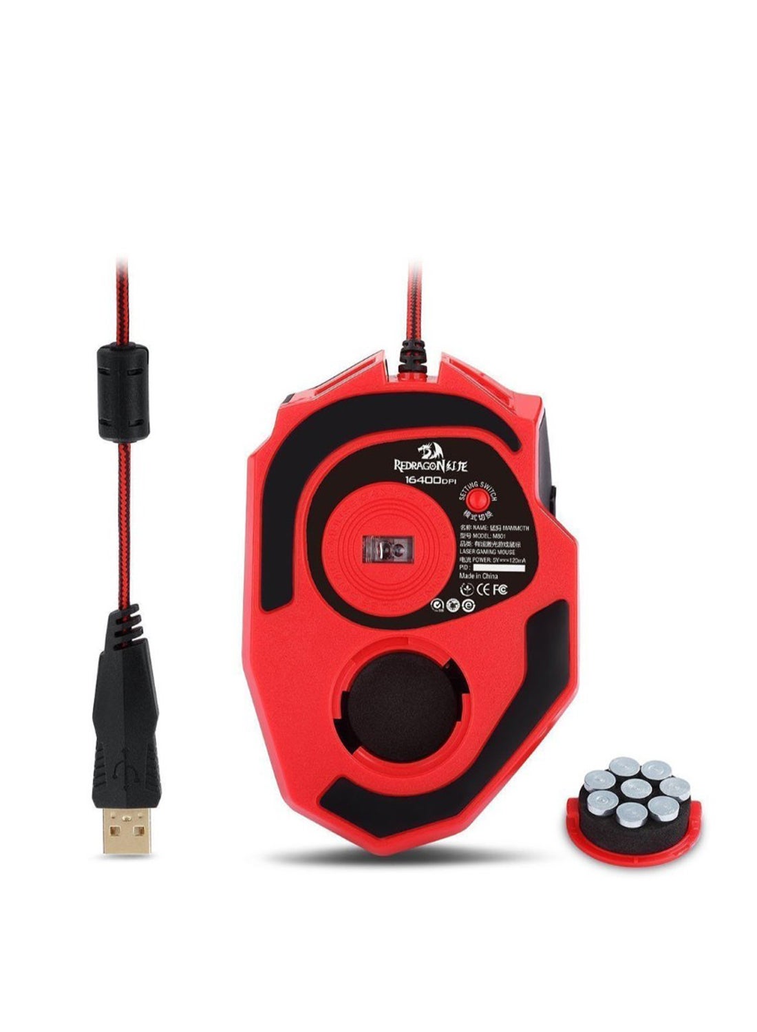 ماوس جيمنج Redragon M801-RGB سلكي أسود وأحمر