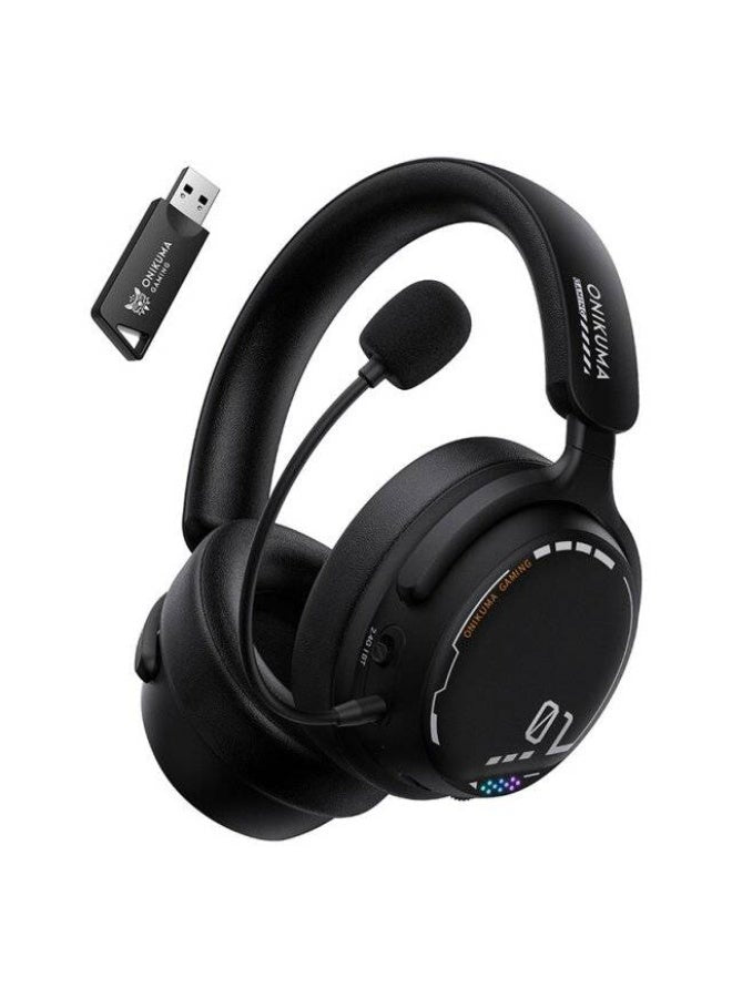 GT886 3-Mode Gaming Headset – 2.4GHz USB, Bluetooth & Wired, 40mm Drivers, Noise-Cancelling Microphone Adjustable, Up to