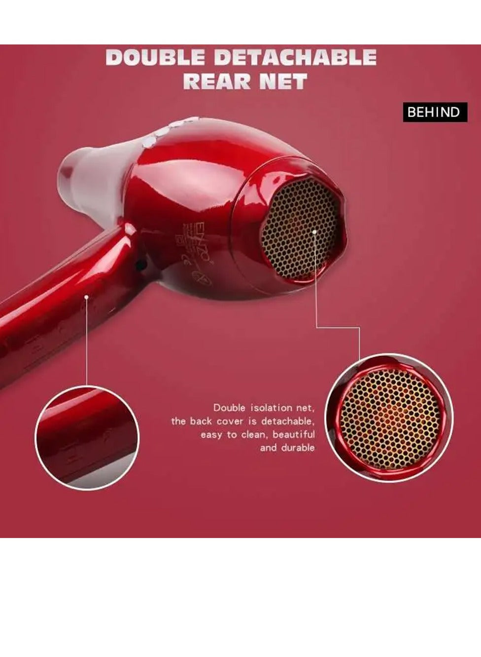 ENZO Professional EN-8860R Ultimate Smooth Hair Dryer Red 6000 W