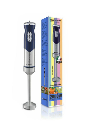 JAMAKY Italy Hand Blender, 2000 watts, multi-speed, strong and sharp blades for multi-use - jmk3009 Blue