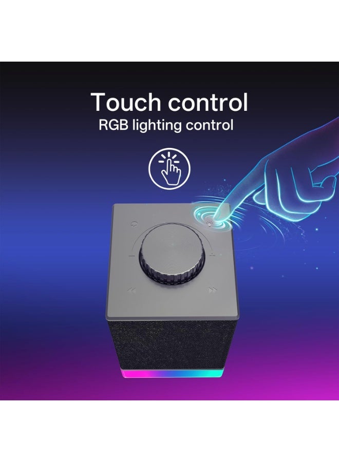 Rgb Computer Speaker 2.0 Stereo Sound System With Bluetooth 5.3 And Usb Connectivity Gaming Speakers For Pc Laptop Deskt