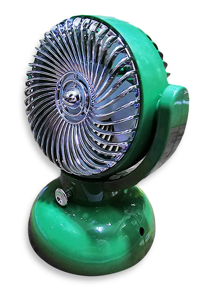 Portable Mini Desktop Fan USB Rechargeable Cute 250MAH Small Electric Fan For School , LD8309 Green