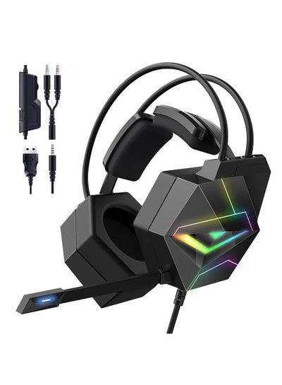 X20 Wired Professional Gaming Headset with Noise Cancelling Microphone , RGB Lighting, 50mm Precision Drivers, 3.5mm con