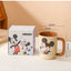 Large Capacity Ceramic Coffee Mug with Cartoon Character Design, Cute Ceramic Tea Cup for Hot & Cold Drinks, Milk Mug, L