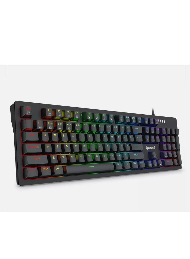 REDRAGON K679 RGB Gaming Keyboard, 104 Keys Wired Mechanical Keyboard, D-Absorption Foam, Upgraded Hot-Swappable Socket, Full Color Keycaps