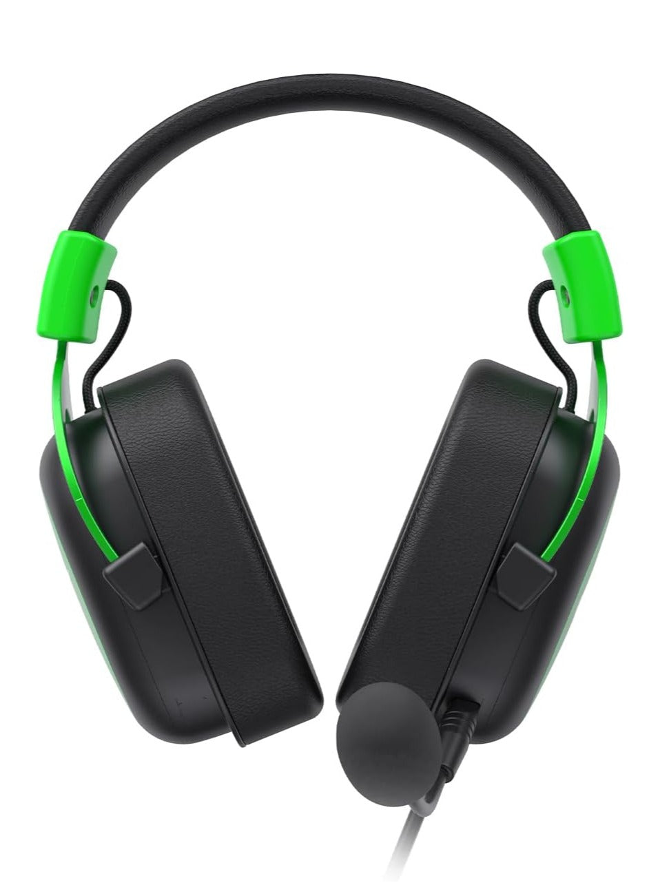 havit Gaming Headphone (RGB) , Model H2002D Green, 50MM Dynamic unit, Surround Sound Wired (3.5mm audio +1.7 USB) , Headphone With Noise Cancelling Microphone & In-Line Volume Control