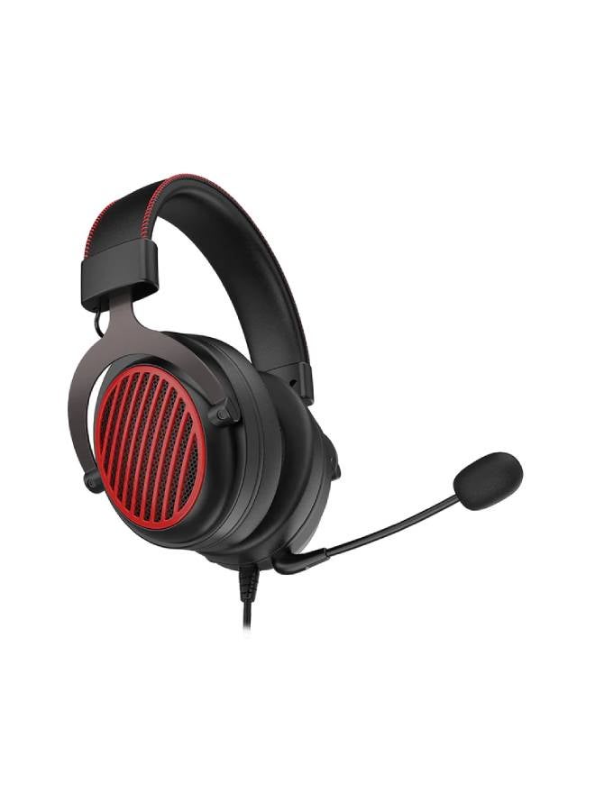 سماعة جيمنج Redragon H540 LUNA بصوت محيطي 7.1 أسود وأحمر