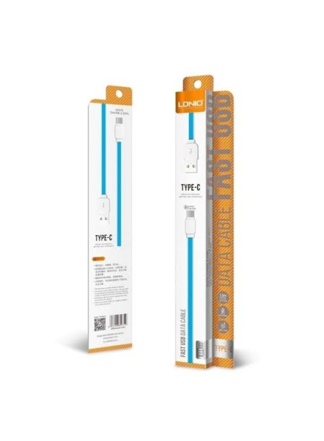 XS-07 USB-A to USB Type-C Fast Charging Cable 1M, 2.1A High Speed Charging and Data Sync Cable, USB Type-C Charger Cord 