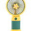 Portable Mini Fan USB Rechargeable Cute 1.5W Small Electric Fan For School ( Green Yellow )