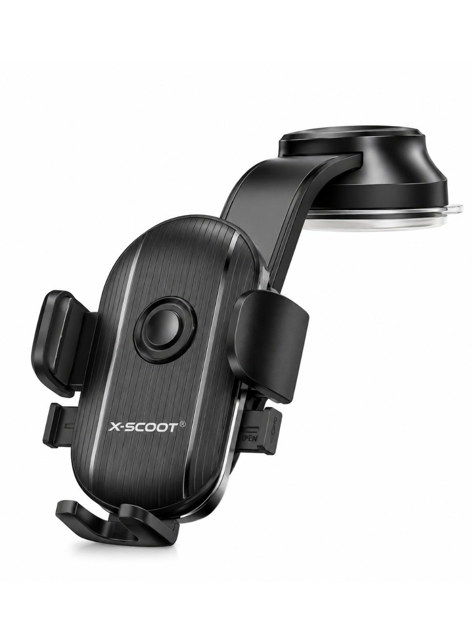 XS-805 Suction Cup Car Phone Holder with Deformable Long Arm, 180° Rotation, One-Click Lock & One-Hand Operation, Alumin