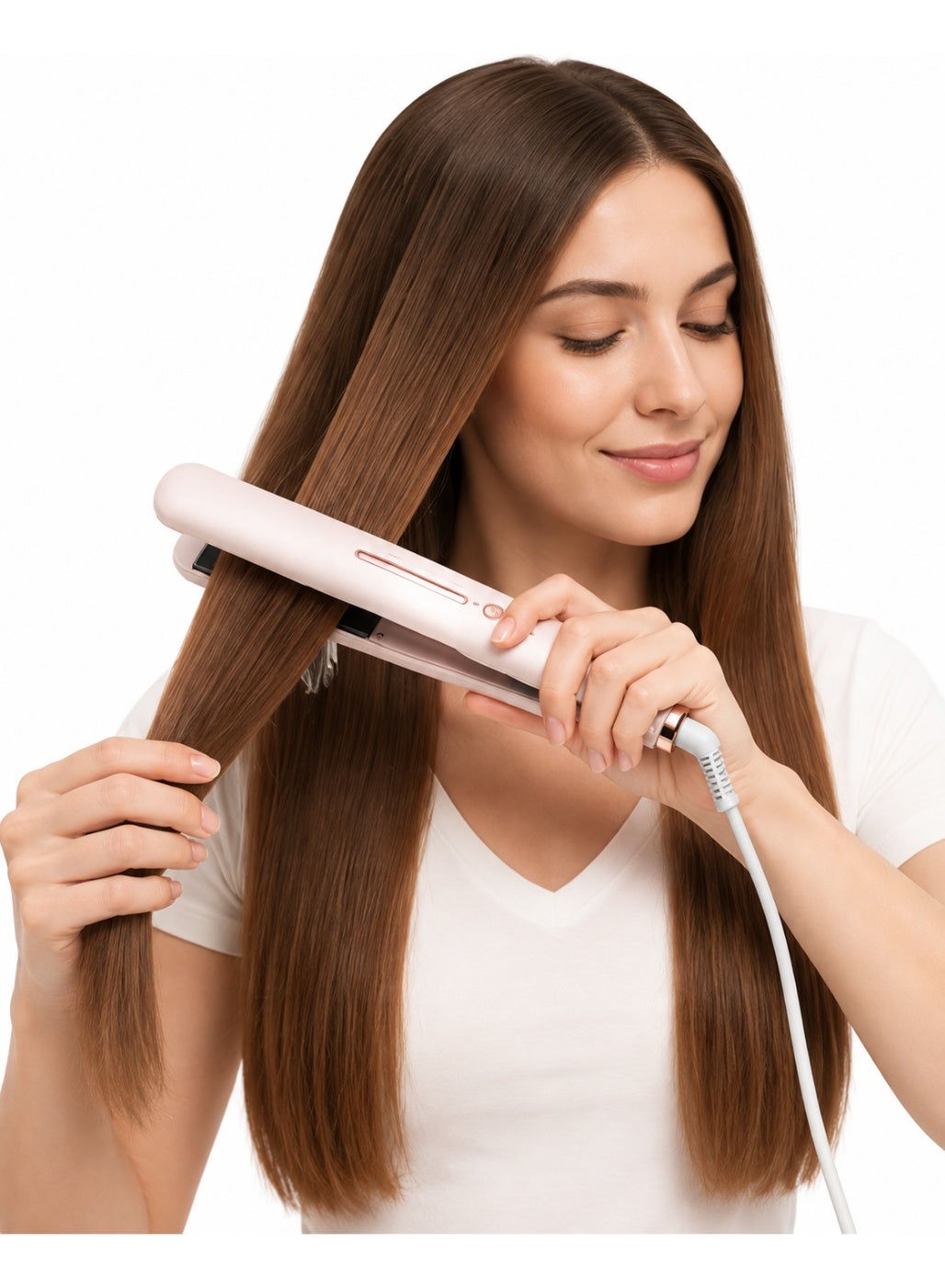 SK-1925 Hair Straightener – PTC Fast Heating, Adjustable Temperature up to 320°F, Anti-Scalding Design, 360° Swivel Cord