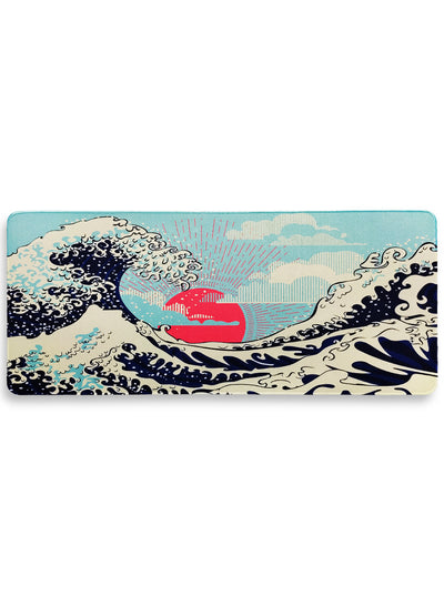 Large Mouse Pad, High Sea Wave Theme (70cm x 30cm x 2mm), HD Print Pattern Desk Mat, Extended Mouse Pad and Keyboard Mouse Pads, Waterproof Fabric Surface Mouse Pads for Office, Anti-Slip Rubber Base